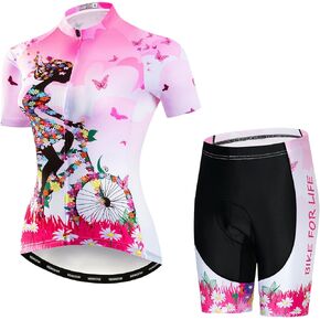 Cycling Jersey Set for Women Mountain Bike 3D Gel Pad Shorts Wear