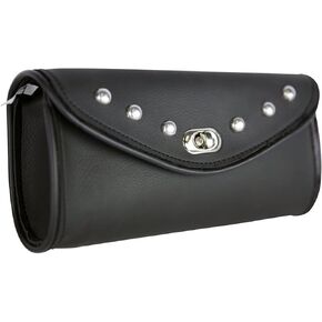 ZONY INC Unisex Waterproof Universal Chrome Studded Windshield Duarable And Comfortable Motorcycle Bag One Size_ Black