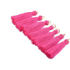 KONMAY Mini Crafting Tassels with Golden Jump Ring, 50pcs Mixed 1.4 Inches Small Cotton Thread Tassels for Jewelry Making, Crafting, Bag Accessories, Decoration and DIY