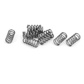 uxcell Compression Spring,304 Stainless Steel,5mm OD,0.6mm Wire Size,10mm Free Length,Silver Tone,10Pcs