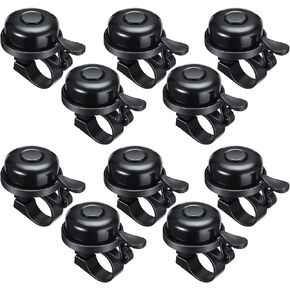 BBTO 10 Pcs Aluminum Alloy Clear Sound Bike Bell Black Loud Crisp Bicycle Bell Scooter Tricycle Mountain Bike Accessories for Boy Girl Kids Adults, Left and Right