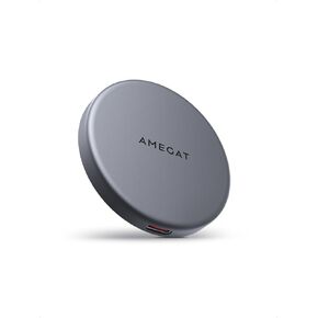 AMEGAT Magnetic Wireless Charger (MagFusion Aura), Qi2 Certified 15W Ultra-Fast Compatible with Mag-Safe, Wireless Charging Pad with 5ft Cable for iPhone 15/14/13/12 Series (Charger Not Included)
