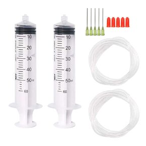 50 Pcs - 3ml Syringes with 14ga, 20ga,21ga, 23ga Blunt Tip Needles With Syringe Caps and Needle Caps for Refilling and Measuring Liquids, Oil or Glue Applicator
