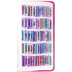 Spanish Bible Tabs for Women - Laminated Purple Catholic Spanish Bible Indexing Tabs for Old and New Testament, Large Print, Easy to Read, 90 tabs in Total (73 Bible tabs + 17 Blank tabs)