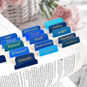 Creechwa Bible Tabs for Study, Laminated Bible Tabs for Women, Easy-Apply and Large Print, Bible Index Tabs Suit for Old and New Bible Testament, Blank Tabs Included, Morandi Purple