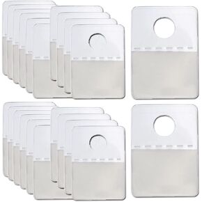 Hang Tabs Round Hole, Self Adhesive Hang Tags for Retail 100Pcs Plastic Heavy Duty Display Hang Tags Stickers Clear Hang Tabs Tags Hook for Store Retail Display 1.5x1.02 Inch (100PCS Clear)