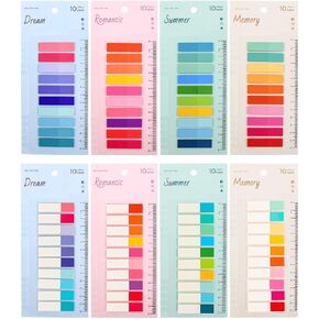 1600Pcs Sticky Tabs Book Tabs for Annotating Books,Transparent Sticky Notes, Multi-Colored Book Marks for Reading,Writable and Repositionable Page Marks Annotation Tabs (1600)