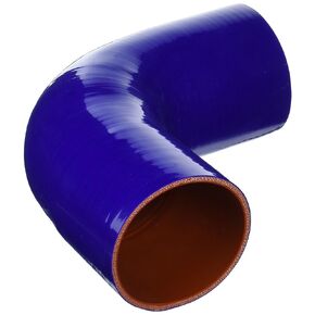HPS HTSER90-375-400-BLUE Silicone High Temperature 4-ply Reinforced 90 degree Elbow Reducer Coupler Hose, 25 PSI Maximum Pressure, 4" Leg Length on each side, 3-3/4" > 4" ID, Blue