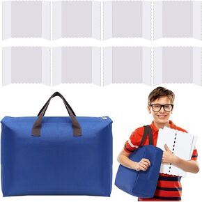 Henoyso 9 Pcs Trifold Poster Board with Storage Bag 14x 22 Inch White Foldable 3 Panel Presentation Board Lightweight Fold Presentation Board Science Fair Display Boards for Exhibition School Project