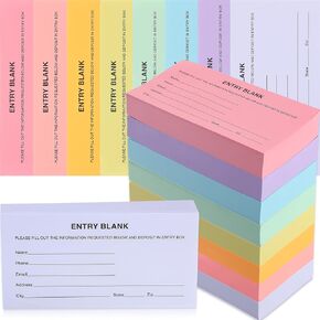 Kosiz 1600 Pcs 8 Pads Raffle Ticket Sheets Raffle Tickets Bulk Blank Entry Forms with Name Phone Email Address Information for Contests School Events Auction Network Marketing(Multicolor)
