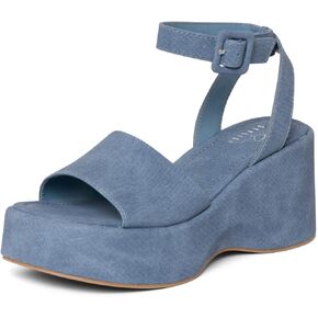 STYLISH S Womens Wedge Platform Sandals Open Toe Ankle Strap - FOCA