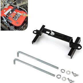 Irinidig 1 PC Car Power Supply Mounting Bracket, Adjustable Crossbar Thickened Mounting Bracket with 10.62"/270mm J-Bolts, Auto Power Supply Tie-Down Devices, Suitable for Most Car Models (Black)