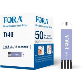 FORA D40 D40d D40g Blood Glucose Test Strips - 50 Count