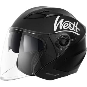 Westt Open Face Helmets with Dual Sun Visor– Motorcycle Helmet for Men and Women 3/4 Helmets Vespa Helmet DOT Approved for Scooter Motorbike Street Jet Series