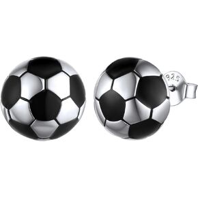ChicSilver 925 Sterling Silver Stud Earrings Hypoallergenic Baseball/Soccer Earrings Gifts for Women Men Boys Girls Player Fan