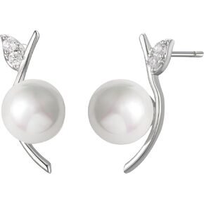 SWEETV Minimalist Pearl Drop Dangle Earrings for Women, Elegant Wedding Bridal Stud Earrings for Brides Bridesmaids,Prom Jewelry Gifts