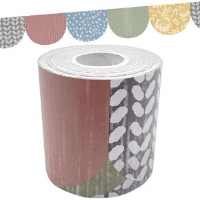 Teacher Created Resources Classroom Cottage Scalloped Die-Cut Rolled Border Trim - 50ft - Decorate Bulletin Boards, Walls, Desks, Windows, Doors, Lockers, Schools, Classrooms, Homeschool & Offices