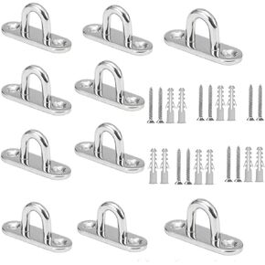 10 قطعة 1.8 بوصة الفولاذ المقاوم للصدأ وسادة العين لوحة U هوك، الثقيلة السقف السنانير وسادة كُبشة وخطاف الأجهزة البحرية السنانير مع مسامير in Kuwait
