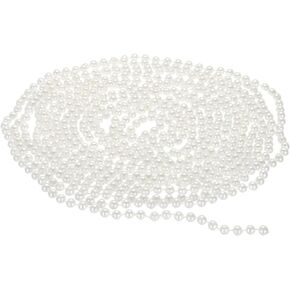 PATIKIL 6mm Faux Pearl Beads Garland, 16.4 Ft Pearl String Chain Pearl Roll for Craft Wedding Party Home Decorative Jewelry Making Christmas Tree, White