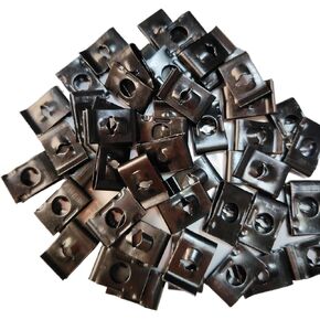 Yuecarcar 8 U -Style Clip-On Nut,U-Type Fasteners 50 Pcs