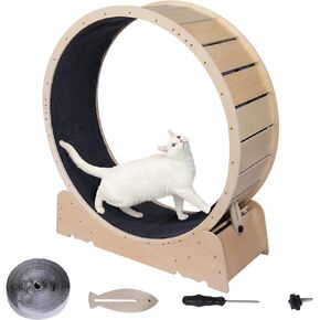 Large Cat Exercise Wheel 40 Inch Treadmill Exerciser for Indoor Cats Love Kitty Running Toy Walking Training for Fitness Weight Loss Device Suitable for Most Cats Physical Exercise Activity