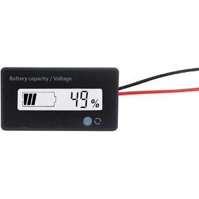 12V 24V 36V 48V Battery Meter, Battery Capacity Voltage Indicator, Lead-Acid & Lithium ion Battery Charge Discharge Monitor, for Motorcycle Car Truck Vehicle Marine Boat Golf Cart Club Car Forklift