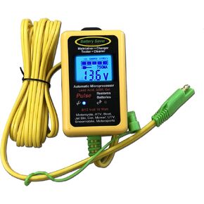 Battery Saver Premium 6 & 12 Volt 10W Pulse Maintainer & Tester (Gen. 3), Yellow, Black