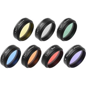 Andoer Filter Kit, 1.25 Inch Aluminium, Multi-Colored (Red, Orange, Yellow, Green, Blue, Moon & Skyglow, CPL), Polarizer, for Telescopic Eyepiece, Mars, Antares, Travel