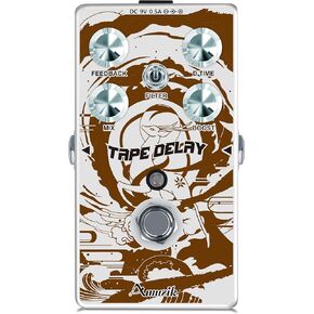 Amuzik Delay Guitar Effects Pedal Analog Wide Range Delay Tape Delay Pedals Reverb Boost Effect Pedal True Bypass Mini Size