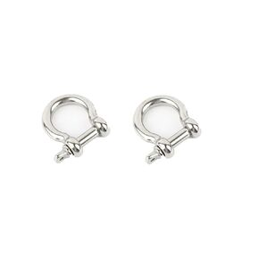 304 Stainless Steel Bow Shape Shackle 12mm, Screw Pin Anchor Shackle, for Heavy Structure, Vehicle Recycling, Transportation Shackle Lock, Silver 2PCS