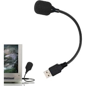 Blapsuro Mini USB Microphone for Laptop and Desktop Computer,Plug&Play,with Adjustable Gooseneck,Compatible with PC&Mac,Portable Condenser Mic for Online Class,Remote Work,Gaming,Podcasting(Black)