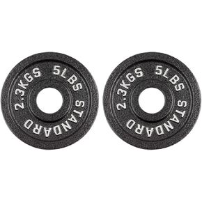 BOLUX Cast Iron Olympic Weight Plates – Free Weights with 2-inch Hole & Anti-Rust Hammertone Finish - Ideal for Strength Training, for Muscle Toning, Weight Loss & Crossfit–Sold in Pairs - 2.5LB–10LB in Kuwait