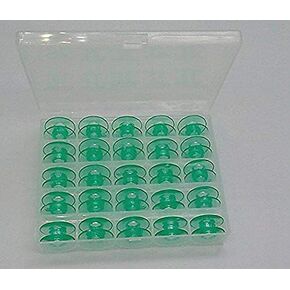 25 Green bobbins in Box for Viking Husqvarna Sewing Machines Plastic 4131825-45