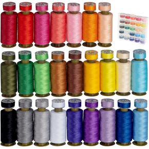 144 Pcs Thread for Sewing, 60 Colors Bobbins Sewing Thread, 500 Yard Thread for Sewing Machine, Prewound Bobbins Thread for Stitching,DIY Pattern,Repair, Home Decoration