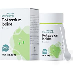 Potassium Iodide Powder, 99.9% Purity, 100g Lab Grade, Potassium Iodide Powder for Laboratory Teaching, Potassium Iodide Powder for Elephant Toothpaste Experiment