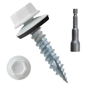 LIONMAX Metal Roofing Screws #10 × 1 Inch, 300-PCS, Brown Painted Hex Head Sheet Metal Roof Screws, Rubber Washer, Sharp Point, Metal to Wood Siding Screws, Hex Socket Included