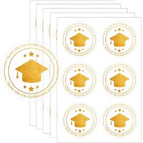 Graduation Thank You Stickers,2 Inch Congrats Grad Party Favor Sticker Labels,Candy Stickers for Graduation Party Favors,120 Pcs
