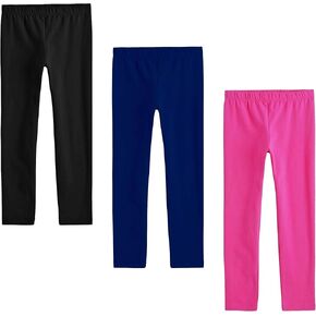 Girls' Leggings 3-Pack Cotton Basic Toddlers Leggings for Kids - Breathable & Safety Ultra-Soft Modal Cotton Leggings in Kuwait