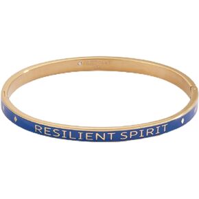 Alex and Ani Resilient Spirit Enamel Hinge Bracelet:Stainless Steel Gold:Blue