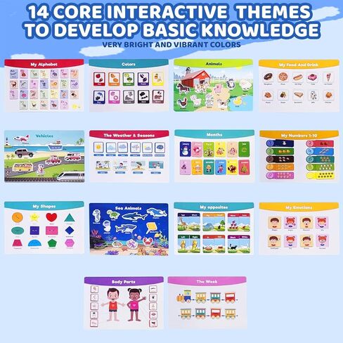 LADOOPHIN Montessori كتاب مشغول للأطفال الصغار الذين تتراوح أعمارهم بين 1-3 2-4 3-5 أنشطة تعلم رياض الأطفال في مرحلة ما قبل المدرسة كتاب مشغول مع 28 موضوعًا للتوحد ألعاب حسية هدايا عيد الميلاد لأعياد الميلاد لعمر 3 4 5 6 سنوات in Kuwait