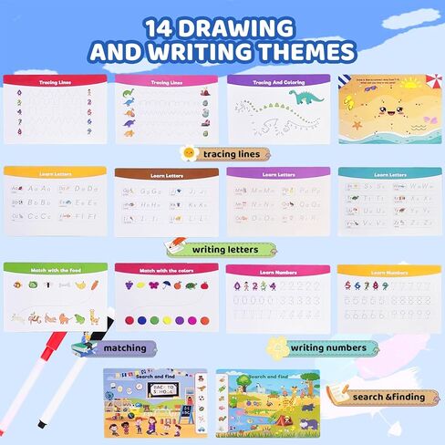 LADOOPHIN Montessori كتاب مشغول للأطفال الصغار الذين تتراوح أعمارهم بين 1-3 2-4 3-5 أنشطة تعلم رياض الأطفال في مرحلة ما قبل المدرسة كتاب مشغول مع 28 موضوعًا للتوحد ألعاب حسية هدايا عيد الميلاد لأعياد الميلاد لعمر 3 4 5 6 سنوات in Kuwait