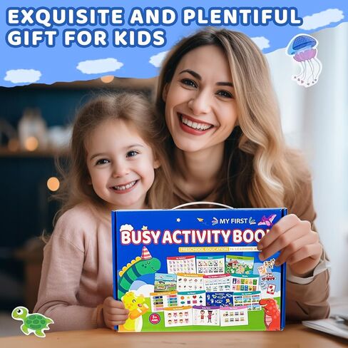 LADOOPHIN Montessori كتاب مشغول للأطفال الصغار الذين تتراوح أعمارهم بين 1-3 2-4 3-5 أنشطة تعلم رياض الأطفال في مرحلة ما قبل المدرسة كتاب مشغول مع 28 موضوعًا للتوحد ألعاب حسية هدايا عيد الميلاد لأعياد الميلاد لعمر 3 4 5 6 سنوات in Kuwait