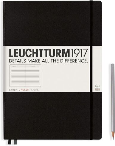 LEUCHTTURM1917 - Notebook Hardcover Master Classic A4+ - 235 Numbered Pages for Writing and Journaling (Black, Dotted) in Saudi Arabia