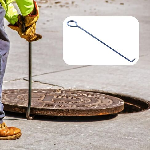 خطاف غطاء فتحة التفتيش مقاس 36 بوصة من Abeicy، خطاف فردي بمقبض دوار، خطافات رفع متعددة الاستخدامات، أداة فولاذية صلبة مصنوعة من سبائك الصلب المتينة السداسية لرفع أغطية غرف التفتيش وغطاء تصريف العاصفة in Kuwait