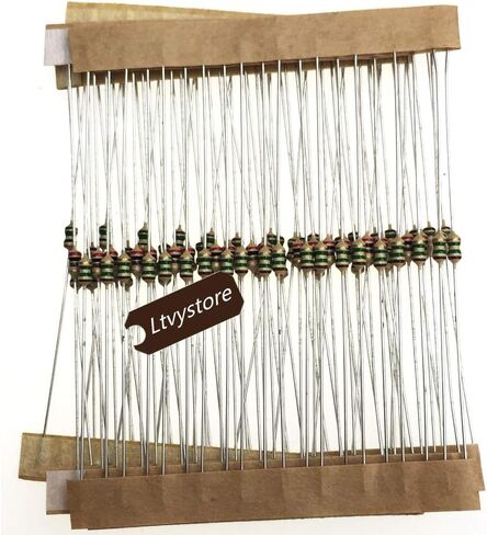 مجموعة مقاومات 1/8 وات، تشكيلة مقاومات Ltvystore فيلم كربون 63 قيمة، 1 أوم - حزمة مقاومات 10 متر أوم متنوعة 1/8 وات، مجموعة مقاومات مقاومة 5% حزمة من 1260 in Kuwait