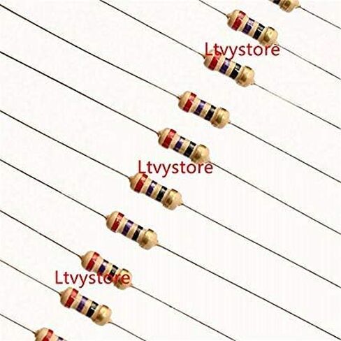 مجموعة مقاومات 1/8 وات، تشكيلة مقاومات Ltvystore فيلم كربون 63 قيمة، 1 أوم - حزمة مقاومات 10 متر أوم متنوعة 1/8 وات، مجموعة مقاومات مقاومة 5% حزمة من 1260 in Kuwait