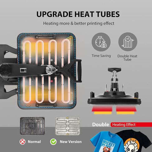 VIVOHOME Upgraded 5 in 1 Combo Multifunctional Swing Away Clamshell Printing Sublimation Heat Press Transfer Machine for T-Shirt Hat Cap Mug Plate 15 x 12 Inch Black in Saudi Arabia