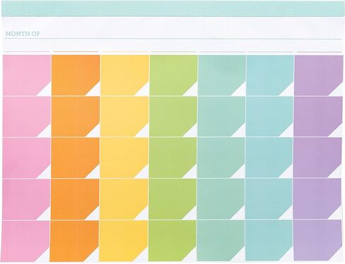 C.R. Gibson CDC-24047 Undated Monthly Desk Calendar Pad for Planning, 12 Sheets, 17'' W x 22'' H, Rainbow in Saudi Arabia