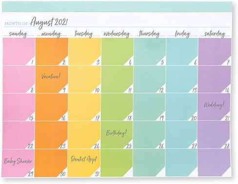 C.R. Gibson CDC-24047 Undated Monthly Desk Calendar Pad for Planning, 12 Sheets, 17'' W x 22'' H, Rainbow in Saudi Arabia