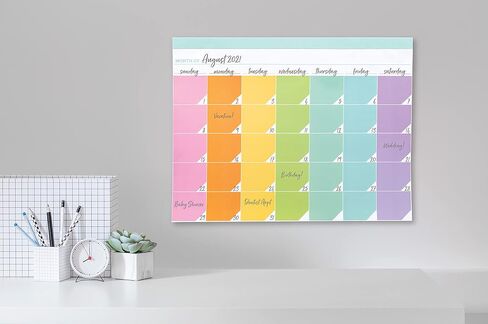 C.R. Gibson CDC-24047 Undated Monthly Desk Calendar Pad for Planning, 12 Sheets, 17'' W x 22'' H, Rainbow in Saudi Arabia